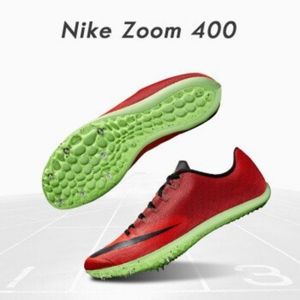 Nike Zoom 400 Track Spikes  Red Lime Sz